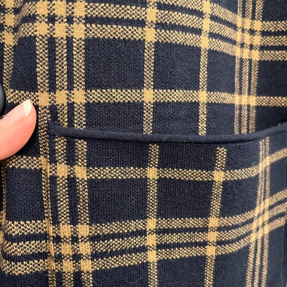 Nine West Navy Plaid Coatigan, Long Sweater, LN, Small - Picture 12 of 12